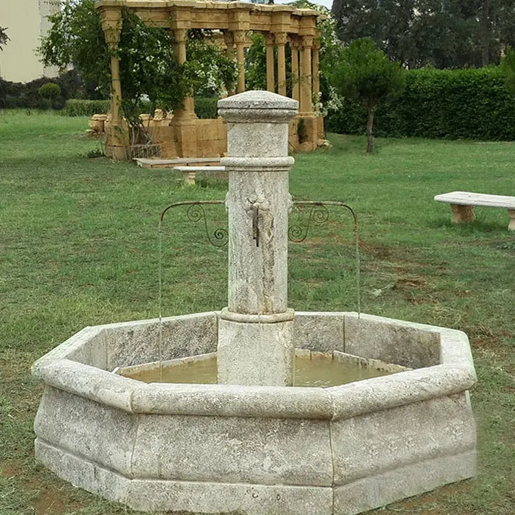 Japonais traditionnel en plein air jardin fontaines d'eau en pierre