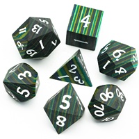 Pour Udixi Logo personnalisé donjons et dragons polyédriques en bois jeu de dés rayure verte