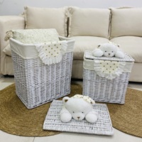 Panier de rangement pour meubles en osier bon marché Panier à linge avec couvercle