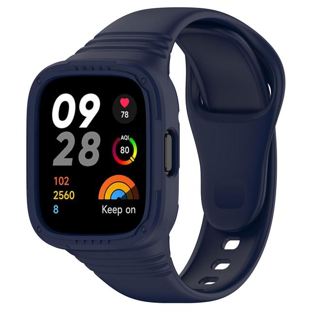 Solid Color Integrated Silicone Watch Band for Xiaomi Redmi Watch 3 Adjustable Comfortable Replacement Strap