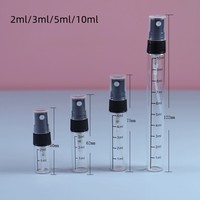 Flacon pulvérisateur de parfum en verre gradué de 2 ml, 3 ml, 5 ml, 10 ml avec graduation