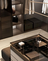 Armoire sur mesure de luxe moderne et portable de style italien en bois manufacturé avec éclairage LED – Offre spéciale