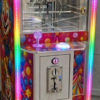 Vente en gros usine Mini machine à griffes à monnayeur, thème Ours Bébé Clown Cirque, équipement de jeu d'arcade attrape-jouets