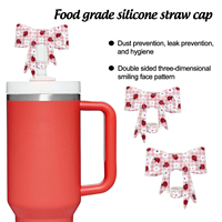 Cache-paille en silicone 3D imprimé personnalisé avec nœud brillant liquide de 10 mm, accessoires de bar, capuchon imprimé