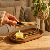 Support de bougie en bois Palo Santo, plateau pour encens, présentoir pour table, décoration de la maison, NOUVELLES ARRIVÉES, livraison rapide