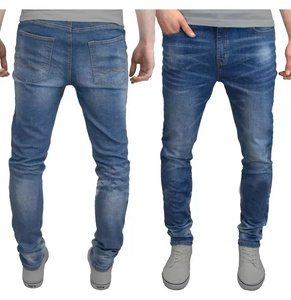 Jeans pour hommes personnalisés skinny déchiré détruit fermeture éclair braguette pantalon en denim extensible <span class=keywords><strong>jean</strong></span> Hip Hop coupe ajustée pour hommes avec des trous - Product Image 2