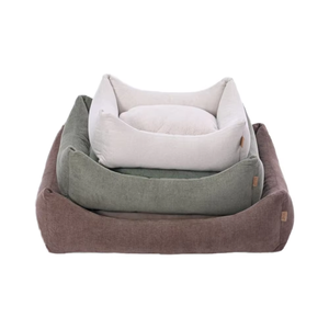 Cama para mascotas de felpa de lino minimalista, colchón para perros con cojín lavable desmontable de doble cara - Product Image 1