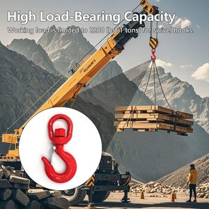 Crochets <span class=keywords><strong>de</strong></span> <span class=keywords><strong>levage</strong></span> en acier allié à œil pivotant avec attache <span class=keywords><strong>de</strong></span> sécurité, capacité 1 tonne - Product Image 6