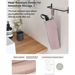 Bolsa de almacenamiento impermeable para rizador de pelo, estuche portátil para alisador de pelo, color rosa, para uso en el dormitorio - Product Image 4