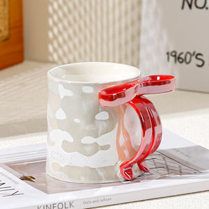 Creative perlescente glassa con fiocco di Design coreano tazza in ceramica di alto valore di colore ragazza coppia che accompagna il barattolo di candela regalo in vetro - Product Image 5