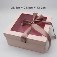 Boîte cadeau en papier pour la Saint-Valentin avec fenêtre transparente, boîte d'emballage pour fleurs, boîte à fleurs en stock