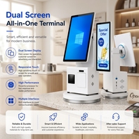 Système de point de vente tout-en-un WUXIN I5-3ème génération à double écran avec Bluetooth 5.2 WiFi6 NFC pour caisse enregistreuse de supermarché