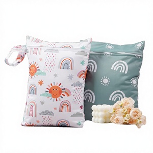 Sac à couches et collations pour bébé, imperméable, imprimé, à double poche, antivol, en polyester, avec fermeture éclair, motif personnalisé OEM - Product Image 2