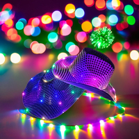 Décorations de fête, accessoires de performance pour événements, cadeaux de Noël, paillettes lumineuses LED, denim scintillant, EVA, cowboy