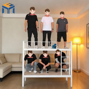 Top-Ranked Steel Frame <strong>Bunk</strong> <strong>Bed</strong> for Student Dormitory &amp; Construction Site, Double/Full Size with Bottom Support - Product Image 2