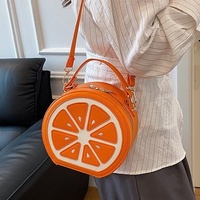 Tas Selempang Wanita Model Terbaru Tas Tangan Unik Motif Irisan Jeruk Lucu dan Kreatif dengan Ritsleting