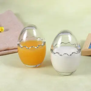 Оптовая продажа, Высококачественная стеклянная банка для пудинга, 100 мл, 200 мл, наборы стеклянных мини пустых банок для пудинга в форме яйца