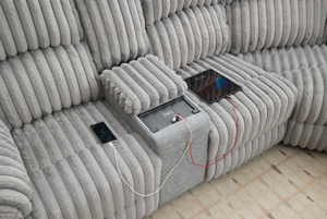 Nouveau Canapé Modulable en Velours Côtelé en Forme de L avec Chargeur Sans Fil Intégré, Mobilier de Salon de Luxe Léger, Canapé Sectionnel Convertible Très Tendance - Product Image 4