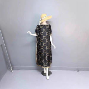 Robe de plage d'été élégante simple grande taille New Socialite Niche O-Neck <span class=keywords><strong>Maxi</strong></span> avec décoration en dentelle pour les mariages - Product Image 3