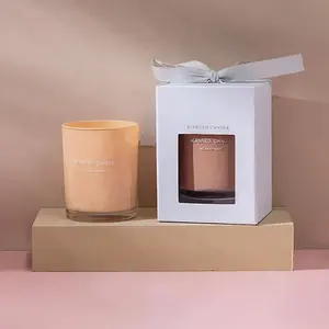 Boîtes à bougies d'emballage personnalisées Boîtes à bougies en papier d'emballage avec fenêtre transparente avant