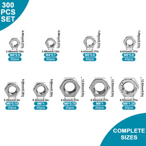 Kit d'écrous hexagonaux métriques M4 M5 M6 en acier inoxydable 304 de haute qualité, prix d'usine en gros - Product Image 3