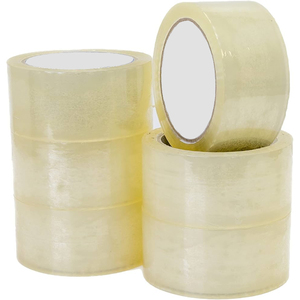 6 rotoli di nastro adesivo trasparente da 48 mm, nastro sigillante per imballaggio, uso ufficio - Product Image 1