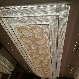 Özelleştirilmiş büyük Modern LED çağdaş K9 kristal tavan lambası K9 büyük fuaye düğün büyük otel kristal avize