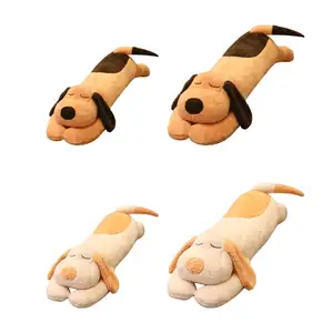 슈퍼 소프트 롱 플러시 동물 개 박제 잠자는 동반자 만화 베개 봉제 개 장난감