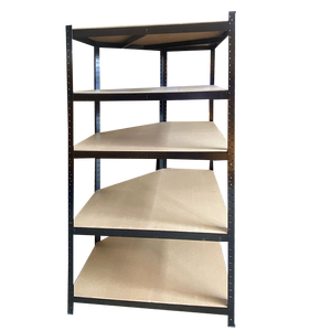 5 Layer All Black Steel/Iron Light Duty <b>Adjustable</b> Corrosion Boltless Corner <b>Shelf</b> for Basement & Garage - Product Image 6