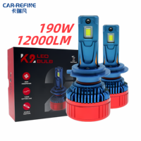 Lampe LED pour voiture K2 haute puissance 190w 20000LM H7 12V H4 Ampoule de phare Canbus H1 H3 H7 H8 H9 H11 9005 Phare LED pour BMW