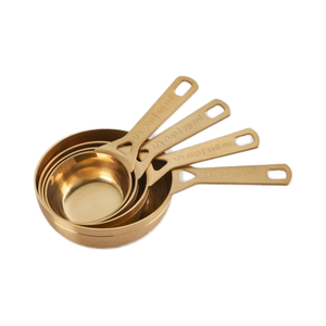 Ensemble de tasses et cuillères à mesurer en acier inoxydable de qualité supérieure avec mesures gravées, outils de cuisine et de pâtisserie sans rouille - Product Image 1