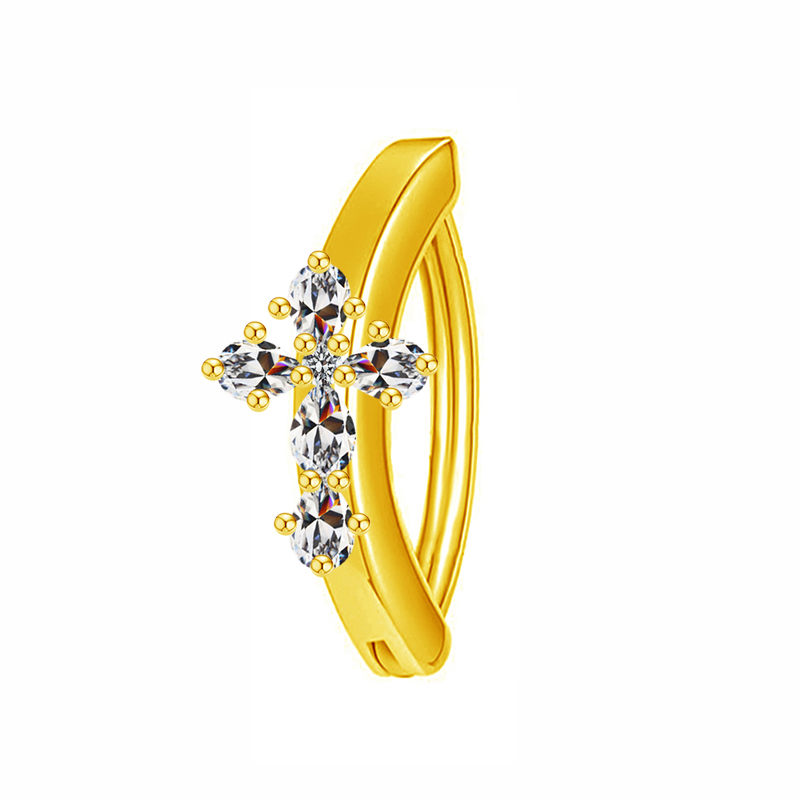 Gold cross clip on