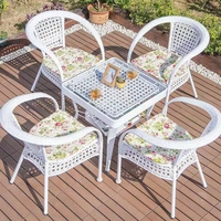 Ensemble de mobilier d'extérieur moderne XY, fauteuils portables en osier pour jardin, terrasse, parc, villa ou cour, avec structure en acier