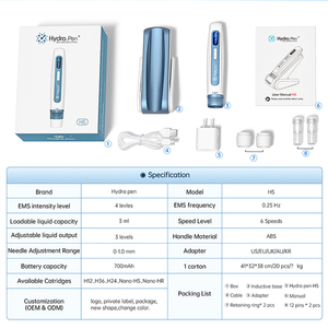 <span class=keywords><strong>Prix</strong></span> de gros Hydra Pen H5 Derma Pen, stylo de micro-aiguilletage automatique à sortie réglable, outils de mésothérapie anti-âge pour usage domestique - Product Image 6