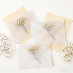Sobre de Papel Pergamino Transparente Blanco con Logotipo Impreso Personalizado, Sobre para Invitaciones y Regalos - Product Image 6