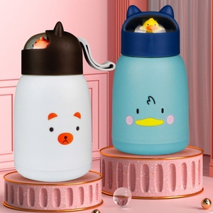 Copo de Vidro Portátil com Padrão de Gato e Pato Md219, Garrafa de Água de Animais de Estimação em Cartoon de 360Ml para Estudantes - Product Image 2