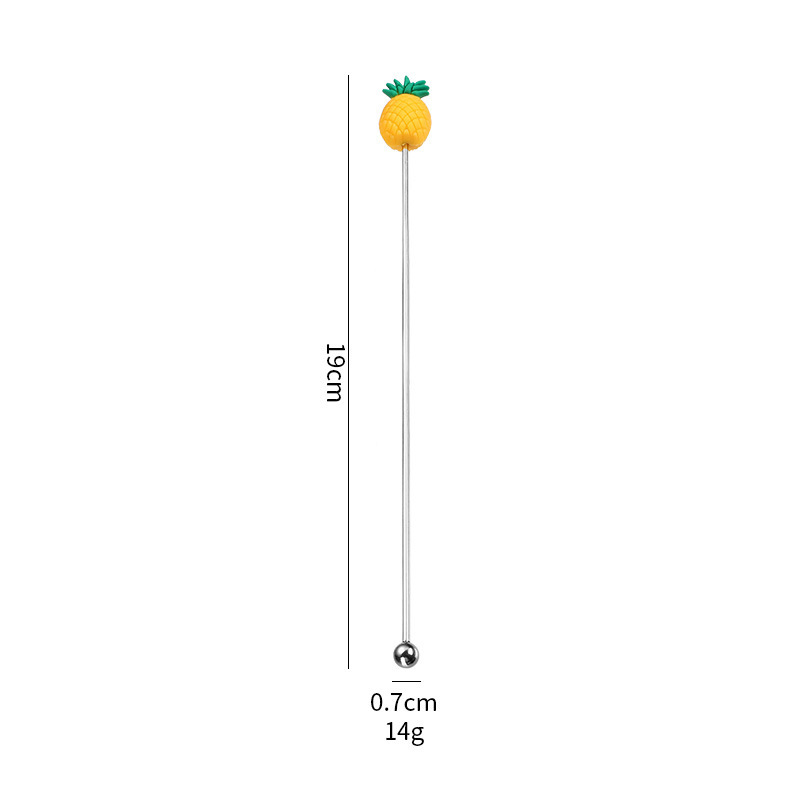 304 material 19cm piña revolviendo palo [plata]