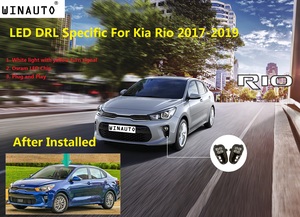 Feu <span class=keywords><strong>antibrouillard</strong></span> LED pour voiture, système d'éclairage automatique, étanche, 4 yeux, pour <span class=keywords><strong>KIA</strong></span> <span class=keywords><strong>Rio</strong></span> 2018, 2019, 2020, DRL - Product Image 6
