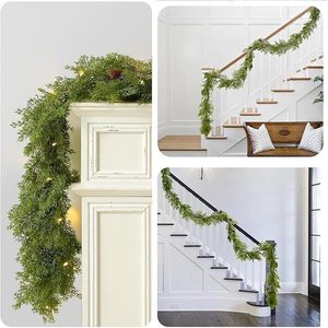Christmas Garlands With Pine Cones 1.8m Plastic <b>Wall</b> Mount Eco-Friendly Decor For Home Storefront <b>Cabinet</b> <b>Display</b> - Product Image 3