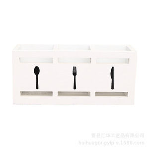 Wooden tableware <b>storage</b> <b>box</b>, <b>kitchen</b> tableware sorting and organizing <b>box</b>, household dining table chopsticks and forks wooden - Product Image 5