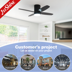 1stshine Led Ventilador <span class=keywords><strong>de</strong></span> techo Luz Negro 42 pulgadas 4 MDF Fancy Blades Ventilador <span class=keywords><strong>de</strong></span> techo remoto inteligente con luz - Product Image 5