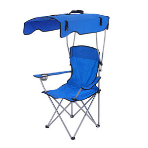 Silla Plegable con Sombrilla, Portátil para Exteriores, Doble Uso con Reposabrazos y Diseño de <span class=keywords><strong>Director</strong></span>, para Camping y Pesca - Product Image 1