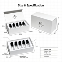 Boîte d'échantillons de parfum en carton imprimé sur mesure, emballage cadeau à rabat avec insert multi-compartiments pour flacons d'essai