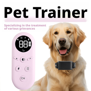 Entrenador de perros con control remoto, dispositivo antiladridos con vibración y descarga eléctrica, <span class=keywords><strong>collar</strong></span> de entrenamiento antiladridos para perros de tamaño grande, multifuncional - Product Image 6