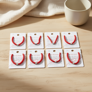 Red Hand-Woven Rope Stainless Steel <b>Bracelet</b> 12pcs <b>Set</b> Fashion Jewelry Accessory - Product Image 3