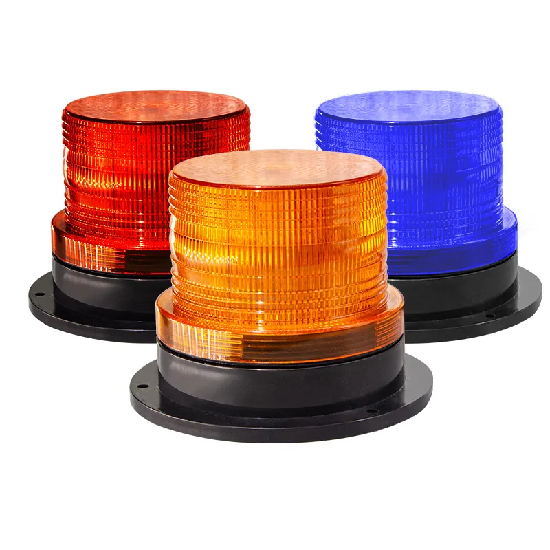 High Power Safety Warning LED Beacons Strobe Lights with 40pcs LEDs Red Amber Blue Emergency Lamp For Forklift Tractors Auto 80V