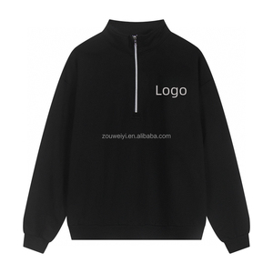 Sweat-shirt à col zippé vintage multicolore à manches longues de la marque AL, coupe ample, épaules tombantes, épais, demi-zippé, pour homme - Product Image 1