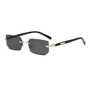 Lunettes <span class=keywords><strong>de</strong></span> soleil rectangulaires sans monture Lmamba 1583 Classic Brand, métalliques, pour femmes et hommes, lunettes <span class=keywords><strong>de</strong></span> soleil <span class=keywords><strong>de</strong></span> créateur. - Product Image 1