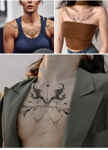 Tatuaje Temporal Realista de Alas Negras <span class=keywords><strong>Grandes</strong></span> para el Pecho, Resistente al Agua, Ecológico, para Mujeres, Cintura, <span class=keywords><strong>Espalda</strong></span>, <span class=keywords><strong>Tatuajes</strong></span> Falsos - Product Image 2