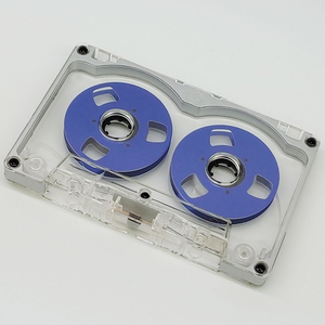 Cinta de audio transparente personalizada, azul, de bobina abierta, en blanco, de 50 minutos, estilo vintage, para reproductor de casetes. - Product Image 6